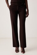 Sisley spodnie damskie brązowe regular waist 4T1ZLF09T