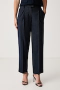 United Colors of Benetton spodnie damskie z wiskozą granatowe high waist 4Q26DF0CM