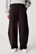 United Colors of Benetton spodnie dresowe damskie z bawełną brązowe high waist 3SKGDF01N