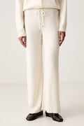 United Colors of Benetton spodnie dresowe damskie z dodatkiem wełny beżowe high waist 1S9ZDF018