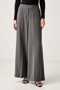 Fracomina spodnie wide leg damskie szare high waist FY26WV3011W76101