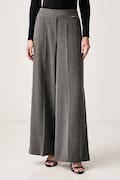 Fracomina spodnie wide leg damskie szare high waist FY26WV3011W76101