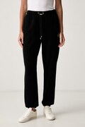 Liu Jo spodnie dresowe damskie bawełniane czarne regular waist TF6072 FS091