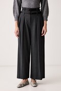 Liu Jo spodnie damskie z wiskozą szare high waist WF6309 T743A