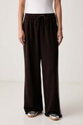 adidas Originals pantaloni de trening pentru femei din bumbac maro high waist LE8324