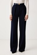 Elisabetta Franchi spodnie garniturowe damskie granatowe high waist PA20766E2