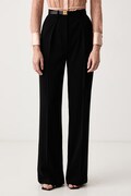 Elisabetta Franchi spodnie garniturowe damskie czarne high waist PA20766E2