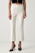 Elisabetta Franchi spodnie damskie beżowe high waist PA19866E2