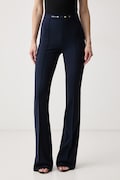Elisabetta Franchi spodnie flare damskie granatowe high waist PA19766E2
