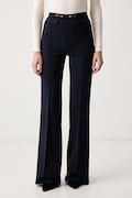 Elisabetta Franchi spodnie garniturowe damskie granatowe high waist PA19666E2