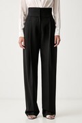 Elisabetta Franchi damskie z dodatkiem wełny czarne high waist PA17966E2