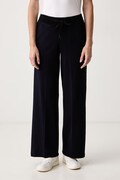 Elisabetta Franchi spodnie dresowe damskie z wiskozą granatowe high waist KP75S66E2