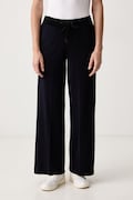 Elisabetta Franchi spodnie dresowe damskie z wiskozą granatowe high waist KP75S66E2
