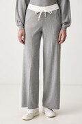 Elisabetta Franchi spodnie dresowe damskie z wiskozą szare high waist KP75S66E2