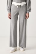 Elisabetta Franchi spodnie dresowe damskie z wiskozą szare high waist KP75S66E2