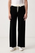 Elisabetta Franchi spodnie dresowe damskie z wiskozą czarne high waist KP75S66E2