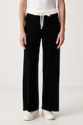 Elisabetta Franchi spodnie dresowe damskie z wiskozą czarne high waist KP75S66E2