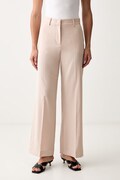 Weekend Max Mara spodnie damskie wełniane WKDVISIVO beżowe high waist 2625136061600