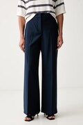 Weekend Max Mara spodnie damskie wełniane WKDVISIVO granatowe high waist 2625136061600