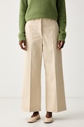 Weekend Max Mara spodnie damskie z bawełną WKDURIAL beżowe regular waist 2625136031600