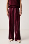 adidas Originals pantaloni de trening pentru femei Pleated Firebird burgunzi high waist LG4304