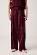 adidas Originals pantaloni de trening pentru femei Pleated Firebird burgunzi high waist LG4304