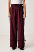 adidas Originals pantaloni de trening pentru femei Nylon Paper Bag burgunzi high waist LG4281