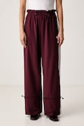 adidas Originals pantaloni de trening pentru femei Nylon Paper Bag burgunzi high waist LG4281