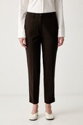 Marc O'Polo spodnie damskie z wiskozą brązowe high waist 5000014607