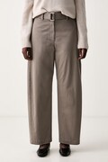 Marc O'Polo spodnie damskie z bawełną beżowe high waist 5000014530