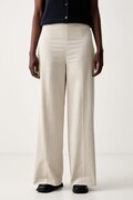 Marc O'Polo spodnie damskie bawełniane z elastanem beżowe high waist 5000012584