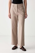 Marc O'Polo spodnie damskie bawełniane z elastanem beżowe high waist 5000012287