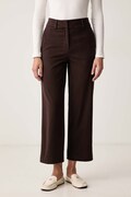 Marc O'Polo kalhoty dámské bavlněné s elastanem hnědé high waist 5000012287