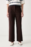 Marc O'Polo spodnie damskie bawełniane z elastanem brązowe high waist 5000012287