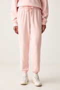 adidas by Stella McCartney spodnie dresowe damskie z bawełną różowe high waist KR6287