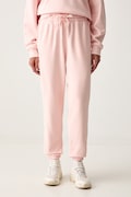 adidas by Stella McCartney spodnie dresowe damskie z bawełną różowe high waist KR6287