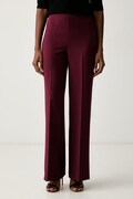 Twinset spodnie damskie z wiskozą bordowe high waist 262TT2421
