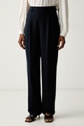 Twinset spodnie damskie z wiskozą granatowe high waist 262TF2014