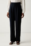 Twinset nohavice dámske s viskózou tmavomodré high waist 262TF2014