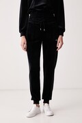 Guess pantaloni de trening pentru femei din velur AMALIA negri high waist V6BB11 K6304