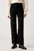 Twinset spodnie damskie z wełną czarne high waist 262TP3343
