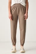 adidas Performance spodnie treningowe damskie Essentials beżowe high waist KT3790