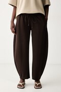adidas Originals teplákové nohavice dámske Barrel hnedé regular waist KY9266