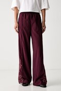 adidas Originals spodnie dresowe damskie Floral Firebird bordowe regular waist KX1878
