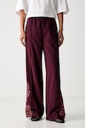 adidas Originals spodnie dresowe damskie Floral Firebird bordowe regular waist KX1878