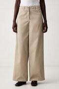 adidas Originals παντελόνι γυναικείο με βαμβάκι Tailored μπεζ ψηλή KS9949