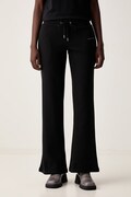 Guess Jeans spodnie dresowe damskie z bawełną czarne high waist W6YB07 K4207