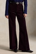 Polo Ralph Lauren spodnie flare damskie z bawełną fioletowe high waist 211B17556