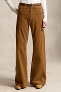 Polo Ralph Lauren spodnie flare damskie z bawełną brązowe high waist 211B17556