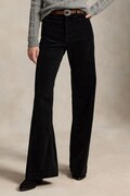 Polo Ralph Lauren spodnie flare damskie z bawełną czarne high waist 211B17556